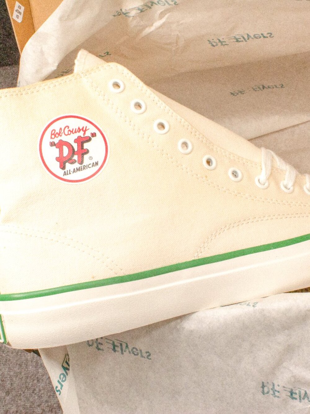 PF Flyers Bob Cousy All American Hi Top White Green Sneakers NEW Mens Size 11